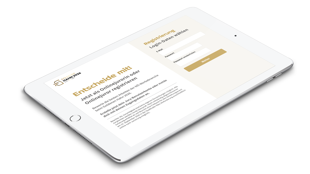 Onlinejurorin oder -juror beim Goldenen Hahn 2026